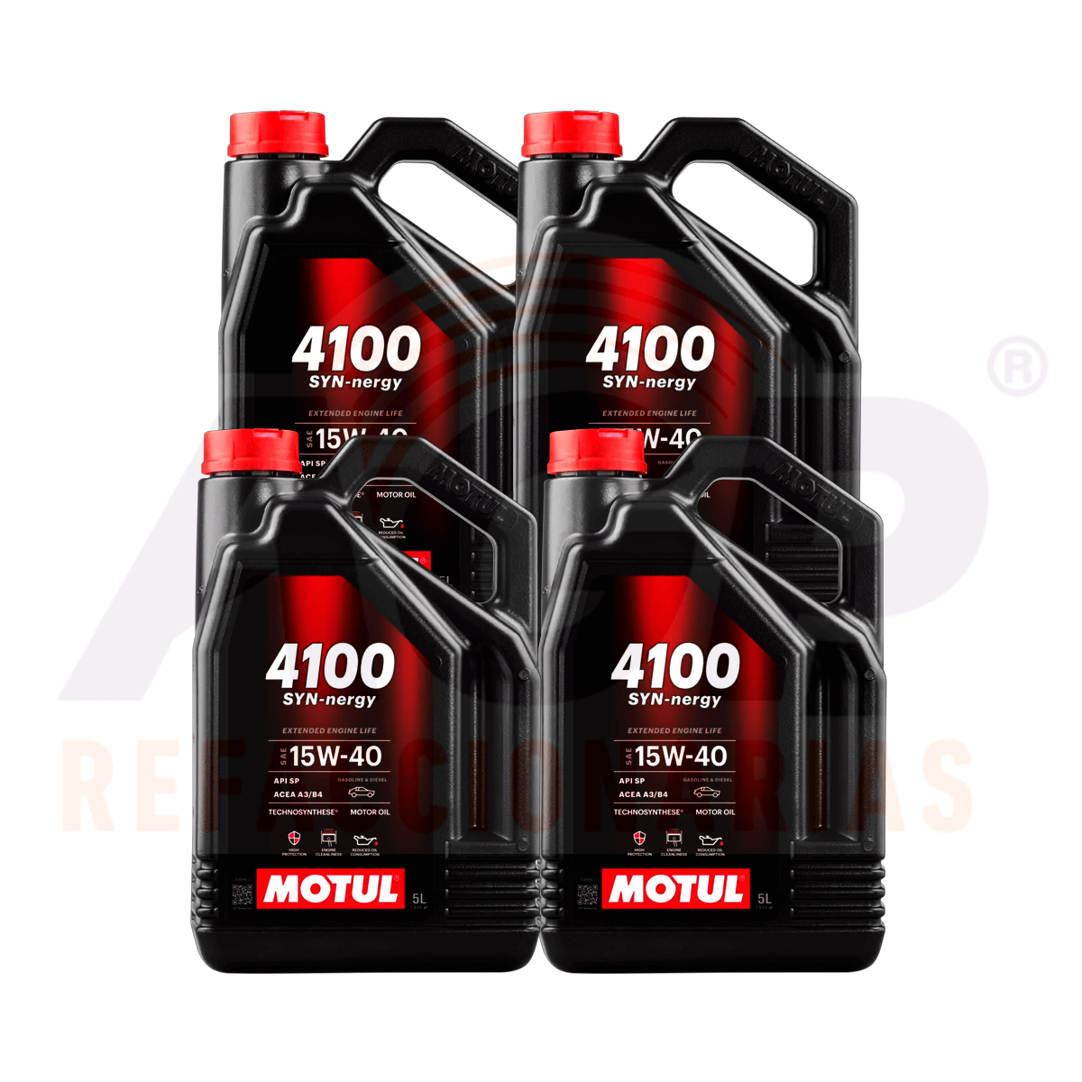 CAJA 4 PZAS ACEITE MOTUL 4100 SYN-NERGY 15W-40 4X5L