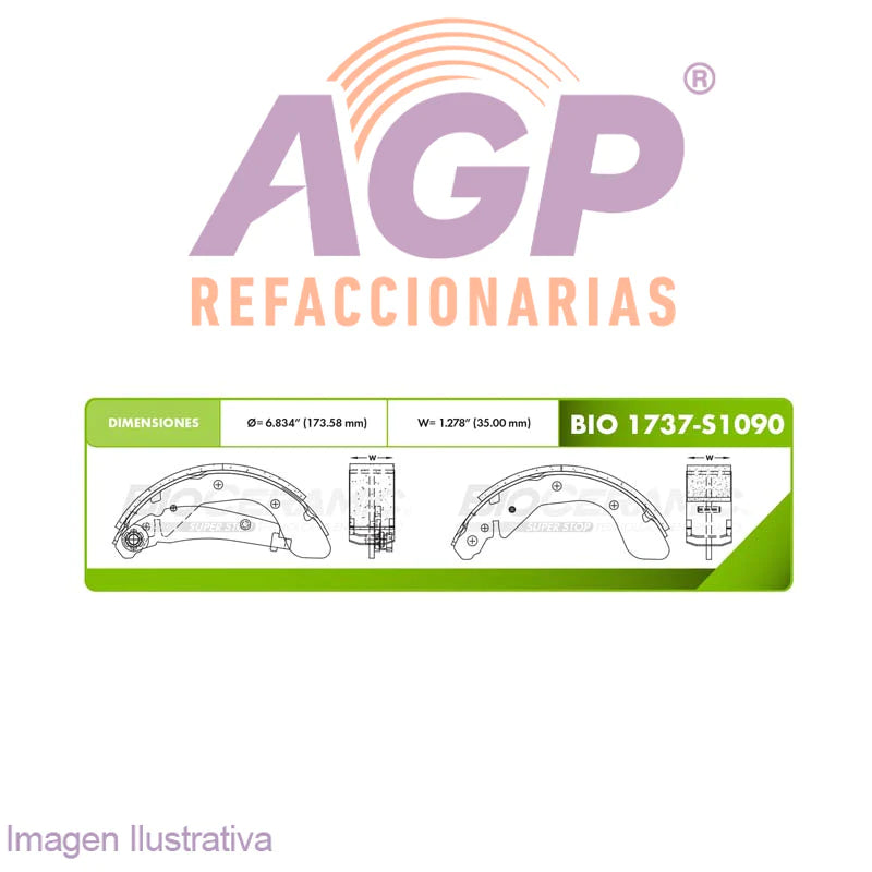 BALATA DE FRENO DE TAMBOR CHEVROLET AVEO 2018-2020 , STD