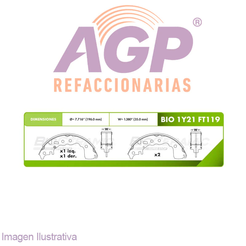 BALATA DE TAMBOR TRASERA NISSAN KICKS (16-19)- VERSA 2020