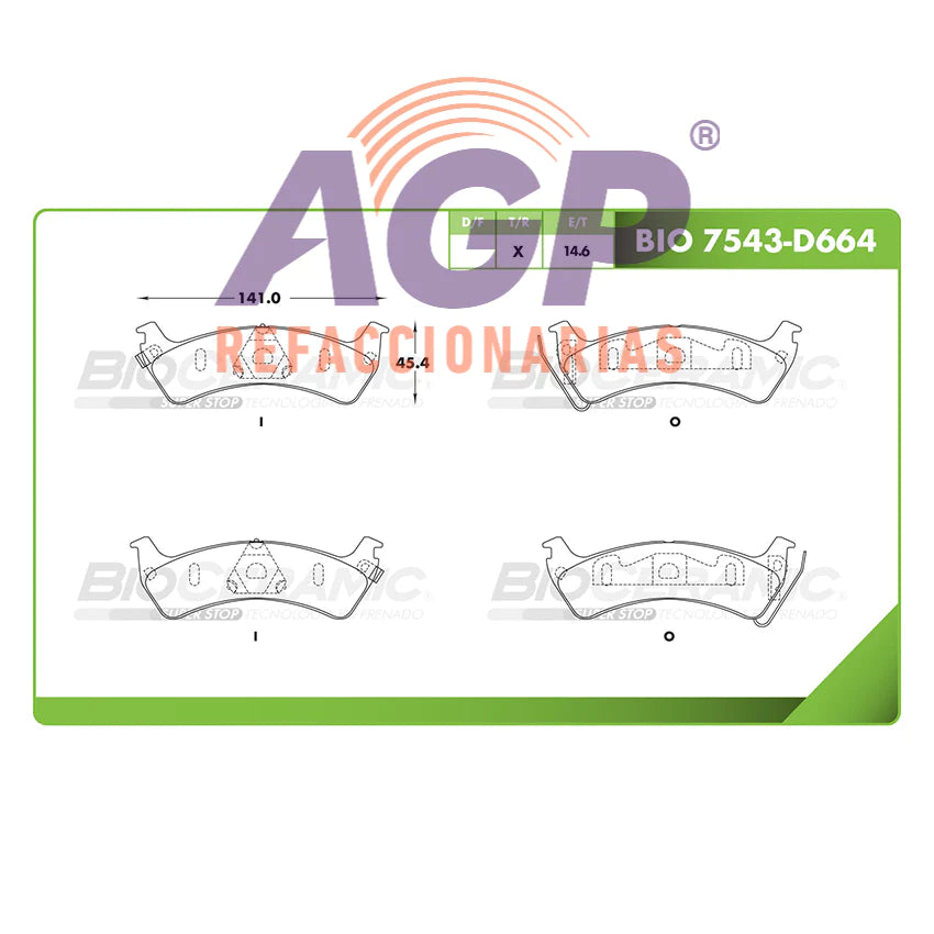 BALATA DE FRENO TRASERA FORD WINDSTAR 1994-2003