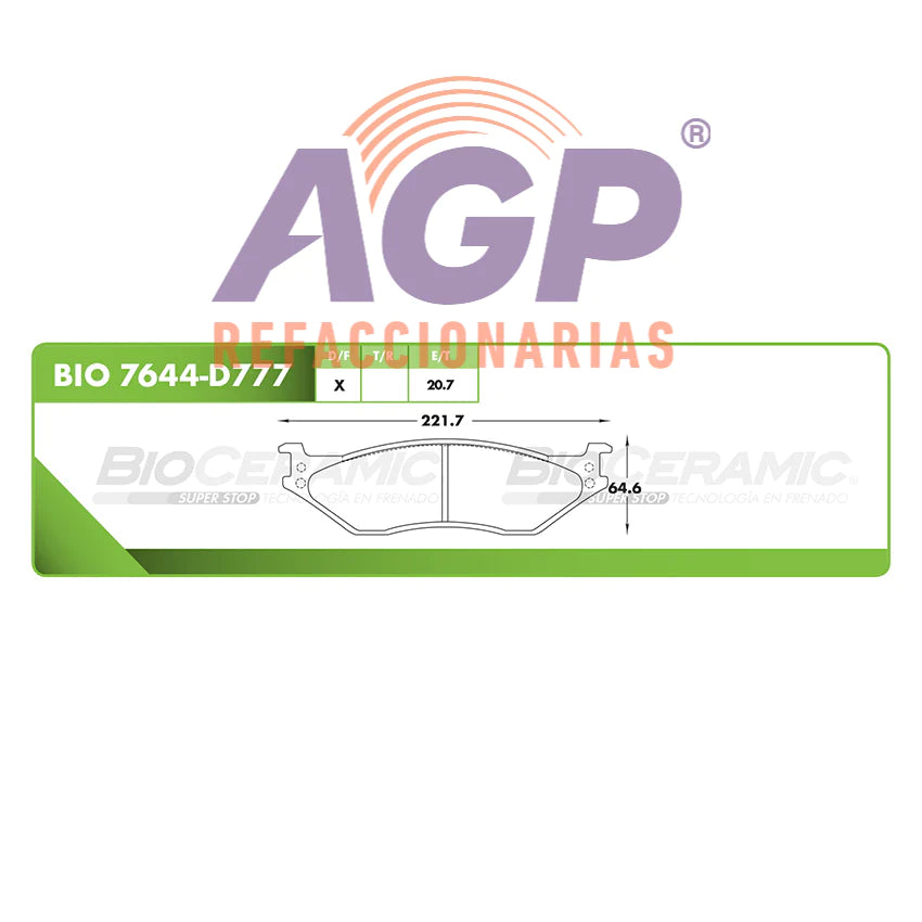 BALATA DE FRENO DEL/TRAS FORD E-550 ECONOLINE SUPER DUTY 2002