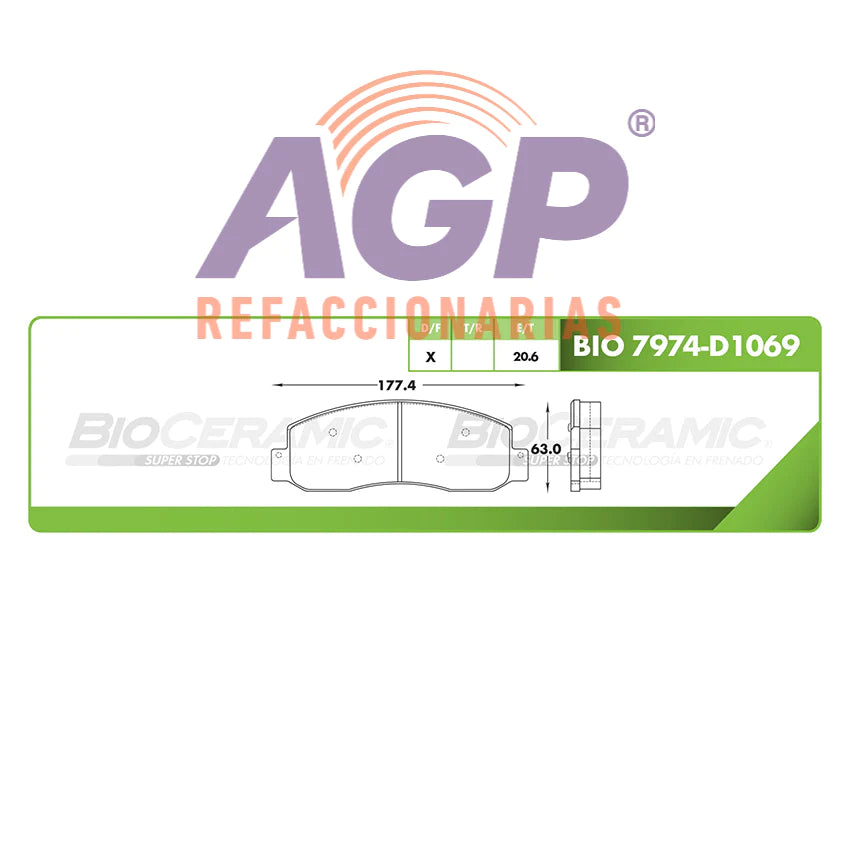BALATA DE FRENO DELANTERA FORD F200 2005-2006