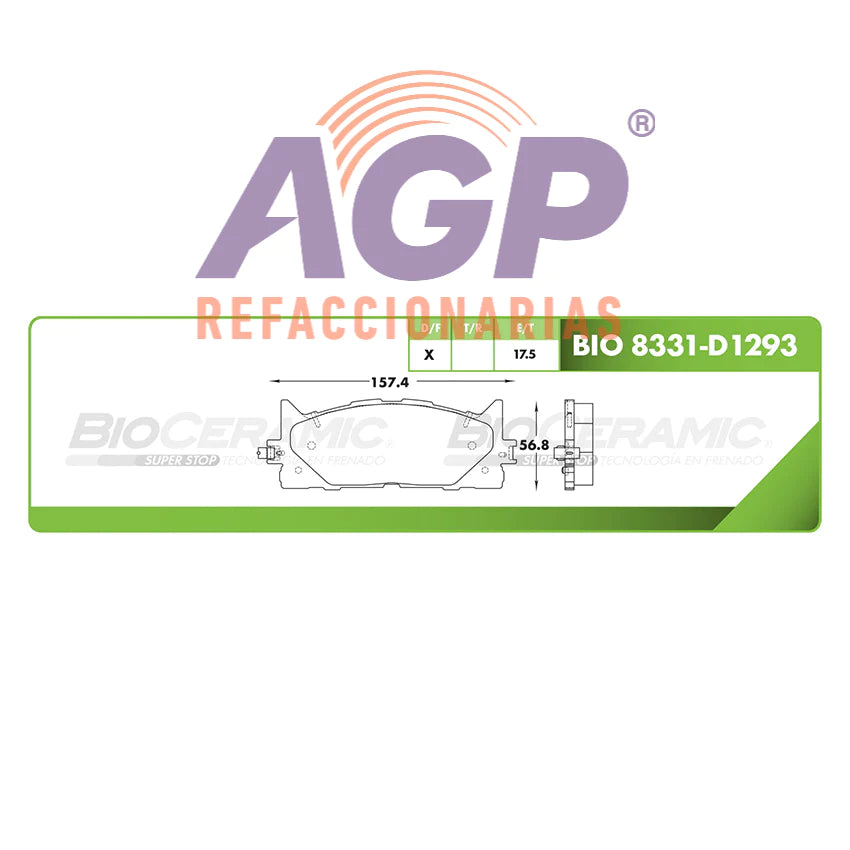 BALATA DE FRENO DELANTERA LEXUS ES300H 2013-2018
