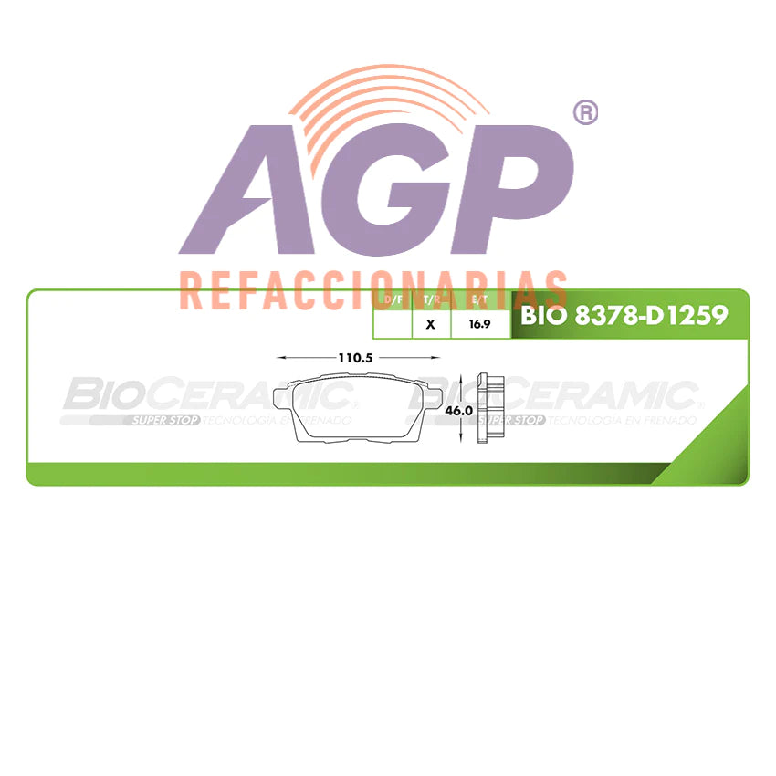 BALATA DE FRENO TRASERA MAZDA CX-9 2007-2012