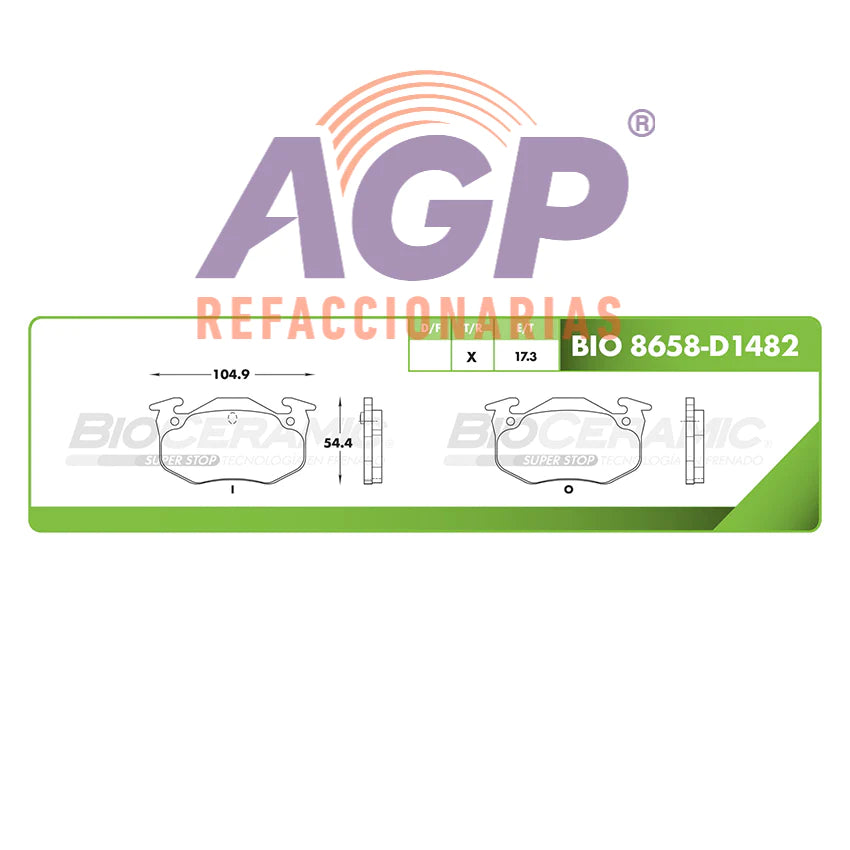 BALATA DE FRENO TRASERA PEUGEOT 206 2000-2008