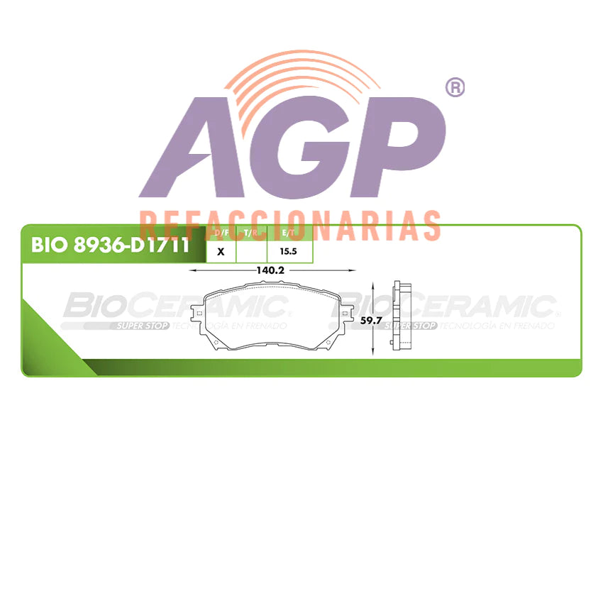 BALATA DE FRENO DELANTERA MAZDA 6 2014-2020