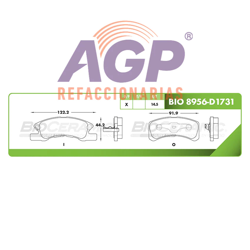 BALATA DE FRENO DELANTERA DODGE ATTITUDE 15-17
