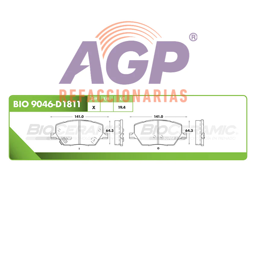 BALATA DE FRENO DELANTERA JEEP COMPASS 2018-2021