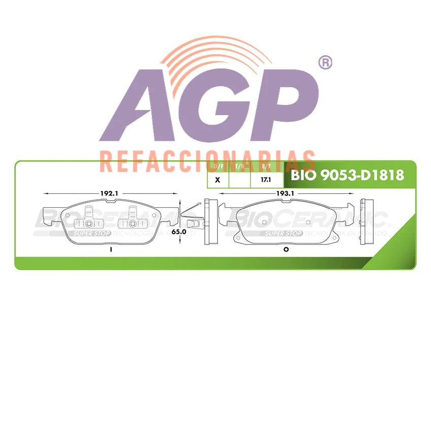 BALATA DE FRENO DELANTERA FORD EDGE 2015-2020