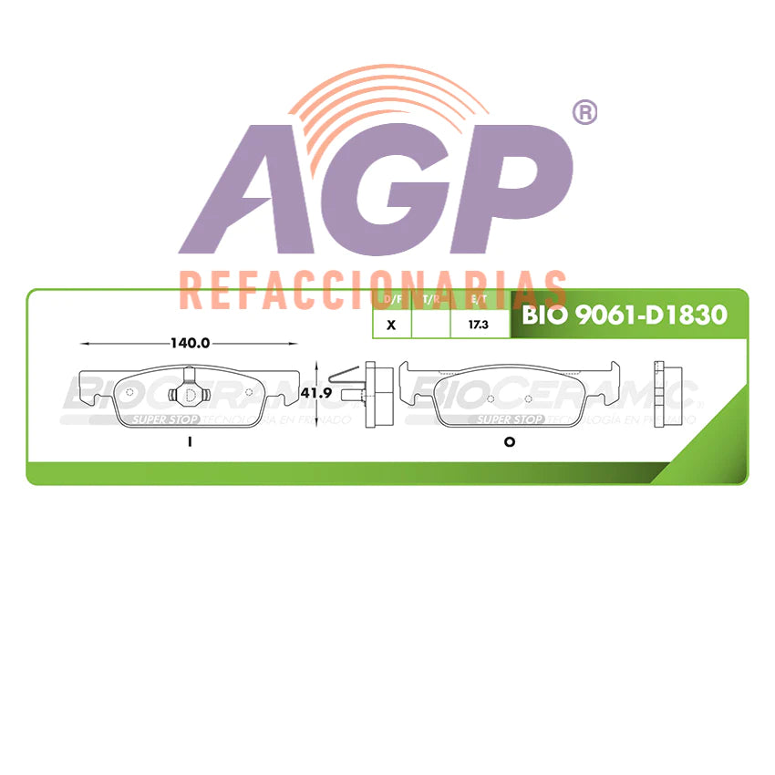 BALATA DE FRENO DELANTERA RENAULT LOGAN 2015-2018