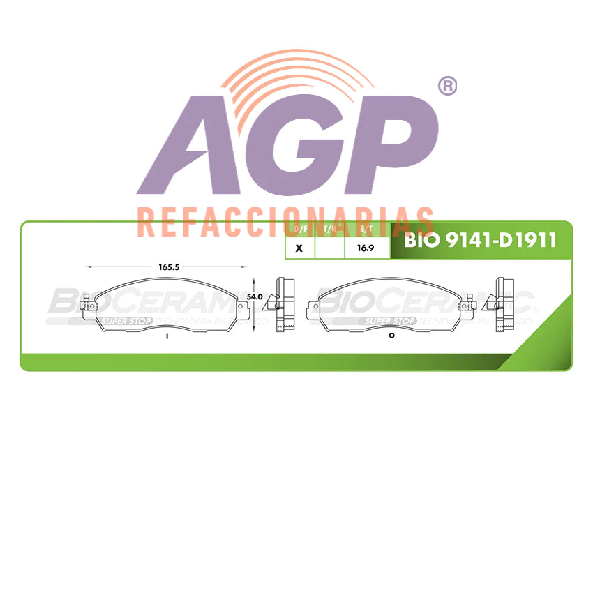 BALATA DE FRENO DELANTERA NISSAN NP300 FRONTIER 2016-2021