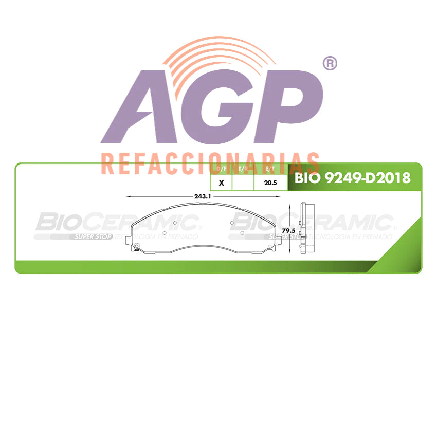BALATA DE FRENO DEL/TRAS FORD SUPER DUTY F-350 2017-2019