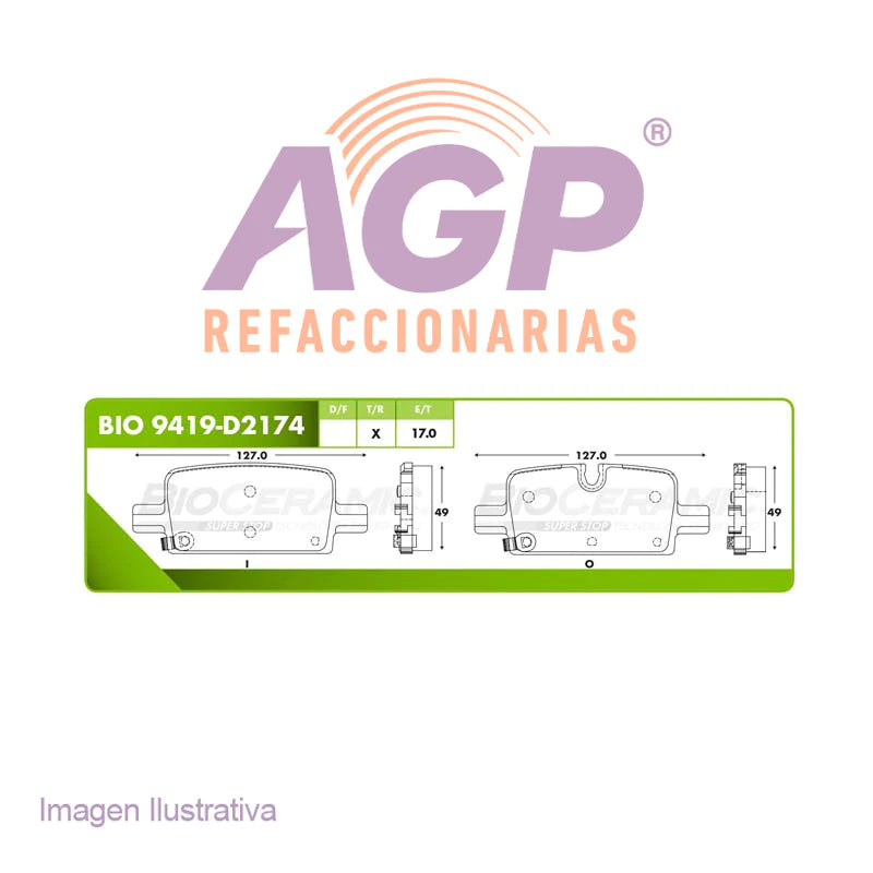 BALATA DE FRENO TRASERA CHEVROLET SILVERADO 1500 2019-2020