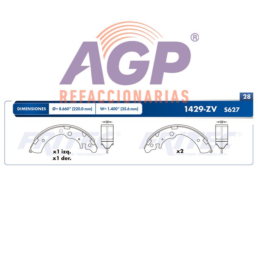 BALATA TAMBOR TRASERA HONDA TRUCK CR-V 1997-2001 HONDA ACCORD 1990-2007 CIVIC 2003-2015 FIT 2003-2013 =S627 ()