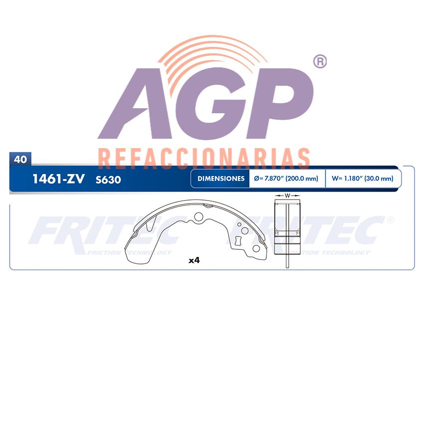 BALATA TAMBOR TRASERA SUZUKI SWIFT 1990-1994 AERIO 2002-2007 GEO METRO 1995-1996 ESTEEM 1995-2002 =S630 ()