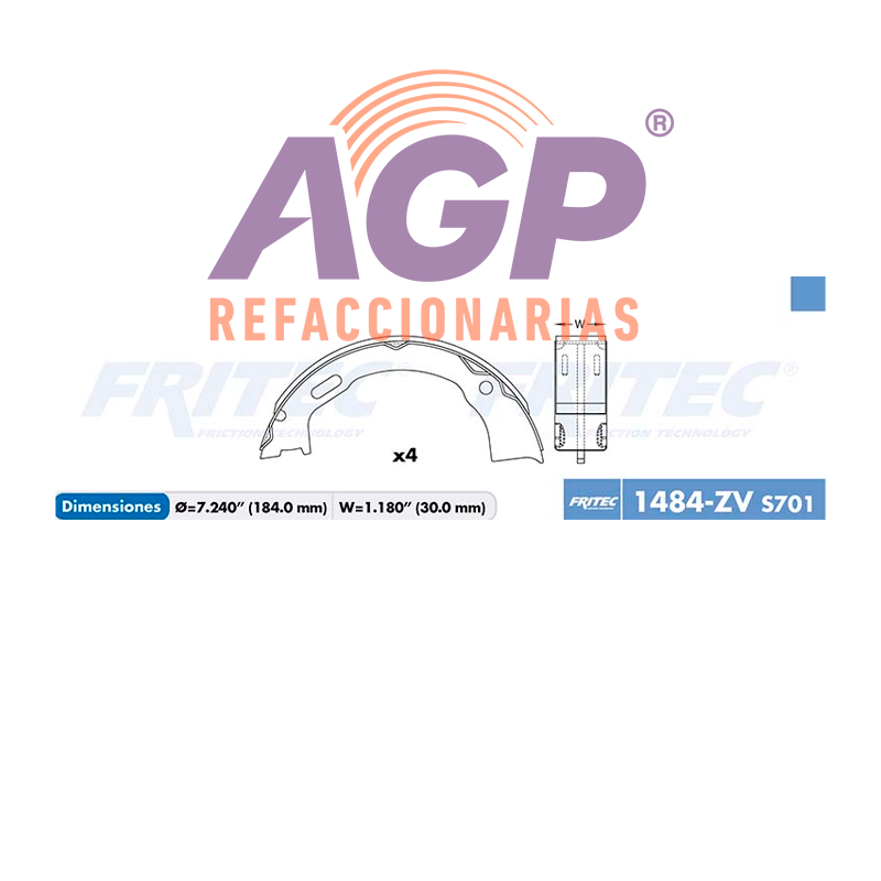 BALATA TAMBOR ESTACIONAMIENTO TRASERA FORD TRUCK RANGER 1998-2002 FORD CROWN VICTORIA 1996-2002 GRAND MARQUIS 1996-2002 JEEP TJ 2000-2006 =S745 ()