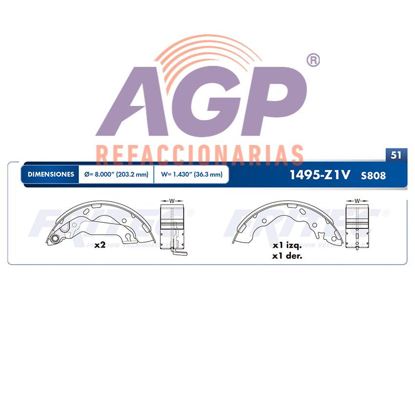 BALATA TAMBOR TRASERA DODGE ATITTUDE 2006 HYUNDAI ELANTRA BASE 4L 1.8 LTS 1996-1998 ELANTRA GL 4L 1.8 LTS 1996-1998 ACCENT BASE 4L 1.6 LTS 2003-2004 ACCENT GL 4L 1.6 LTS 2003-2004