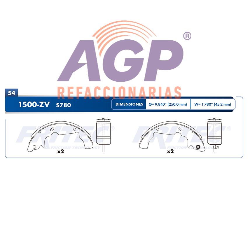 BALATA TAMBOR TRASERA PONTIAC TRUCK AZTEK 2001-2005 TORRENT 2005-2006 =S780 ()