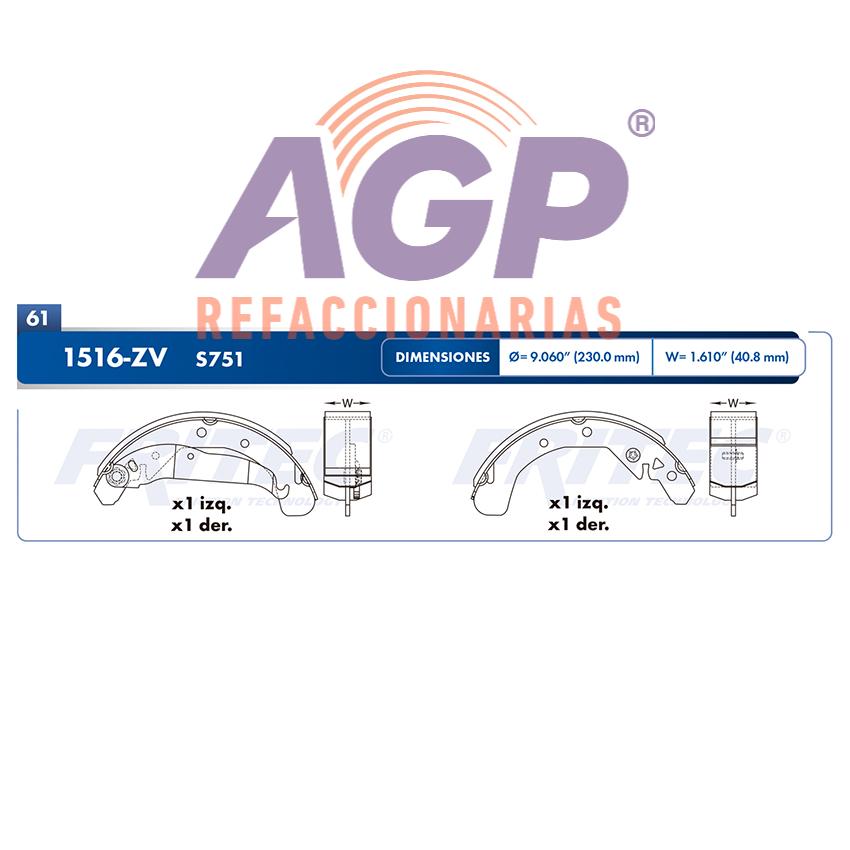 BALATA TAMBOR TRASERA CHEVROLET TRUCK TORNADO 2004-2007 MERIVA 2003-2008 =S751 ()