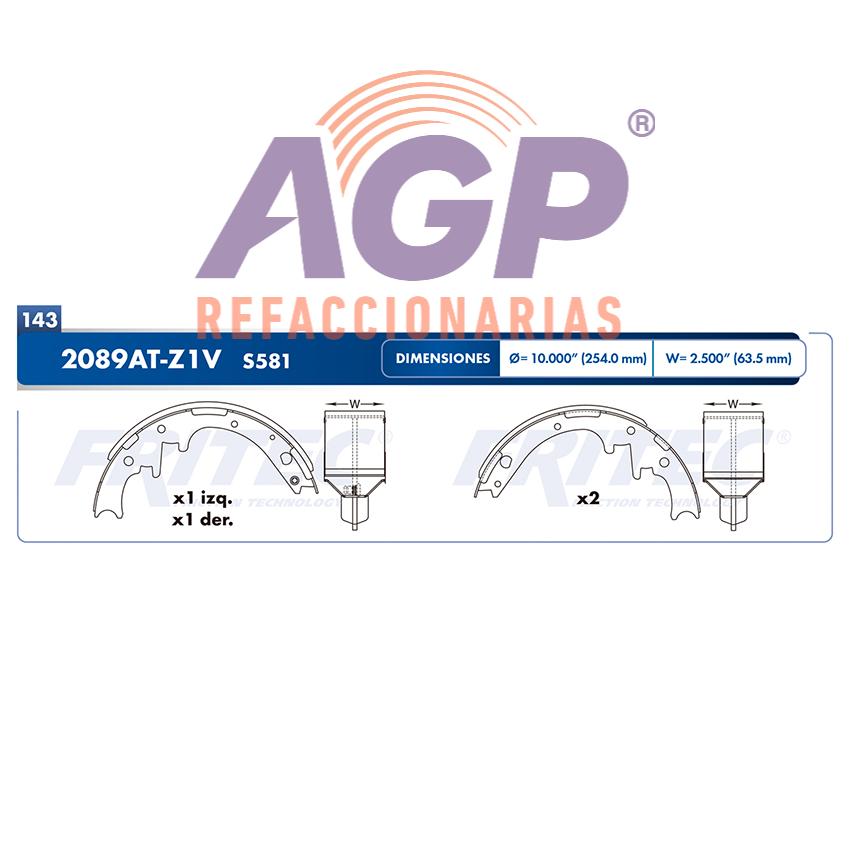 BALATA TAMBOR TRASERA FORD TRUCK AEROSTAR 1990-1993 EXPLORER 1991-1994 RANGER 1990-2002 =S581 ()