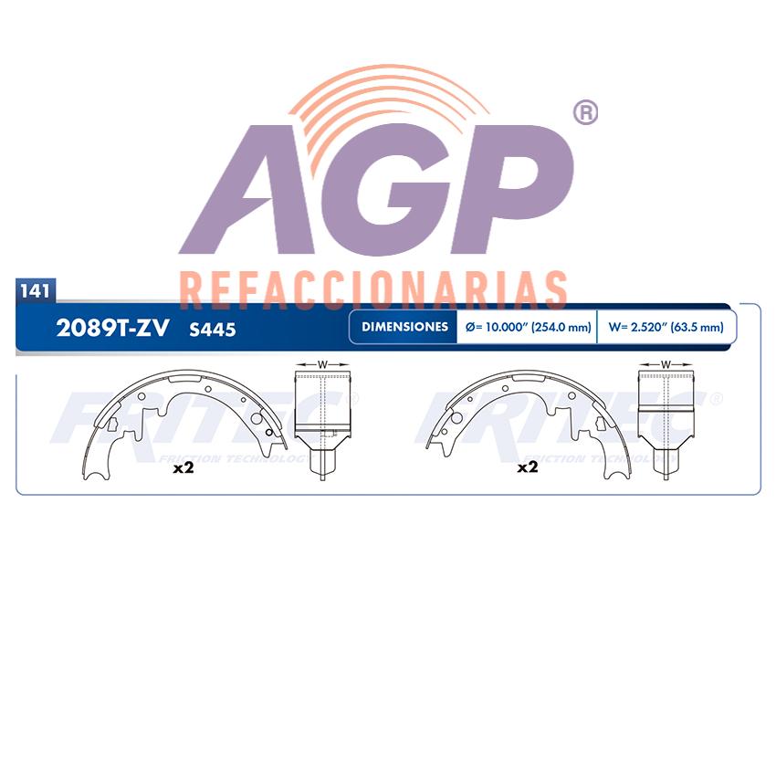 BALATA TAMBOR TRASERA SEAT CORDOBA 1976-1977 DODGE TRUCK DAKOTA 1990-1999 DODGE MONACO 1975-1978 RAM CHARGER 1980-1983 =S445 ()
