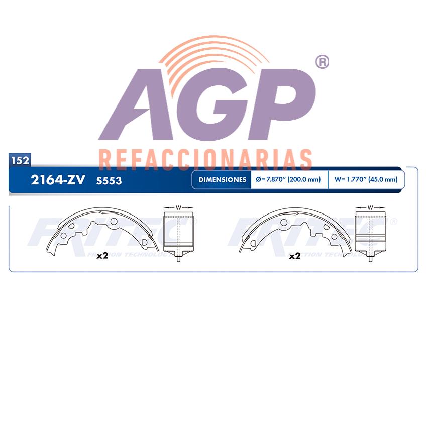BALATA TAMBOR TRASERA CHEVROLET CAVALIER 1990-1999 CHEVETTE 1985-1987 PONTIAC GRAND AM 1990-1998 SUNBIRD 1985-1991 =S553 ()