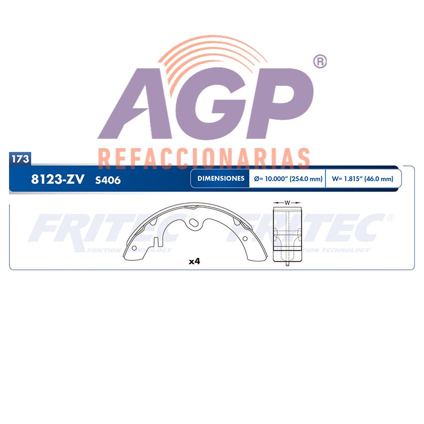 BALATA TAMBOR TRASERA NISSAN TRUCK PICK UP MEXICO 1980-1989 DATSUN ICHI VAN MEXICO 1987-1994 =S406 ()