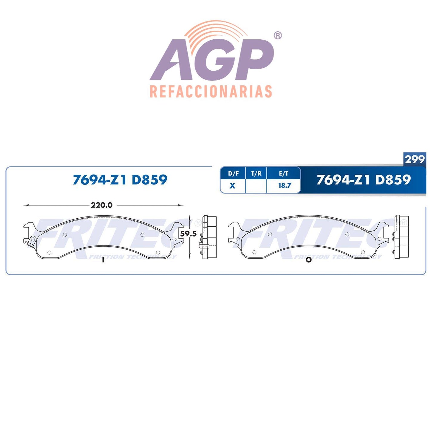BALATA DELANTERA DODGE TRUCK RAM 2500 2001-2002, DODGE TRUCK RAM 3500 2001-20 (FRI-SHD7694Z1)