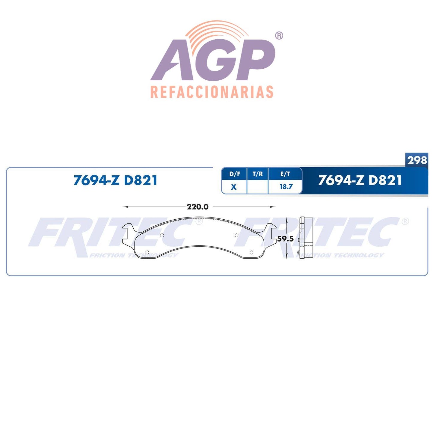 BALATA DELANTERA DODGE TRUCK RAM 2500 2001-2002, DODGE TRUCK RAM 3500 2001-20 (FRI-SHD7694Z)