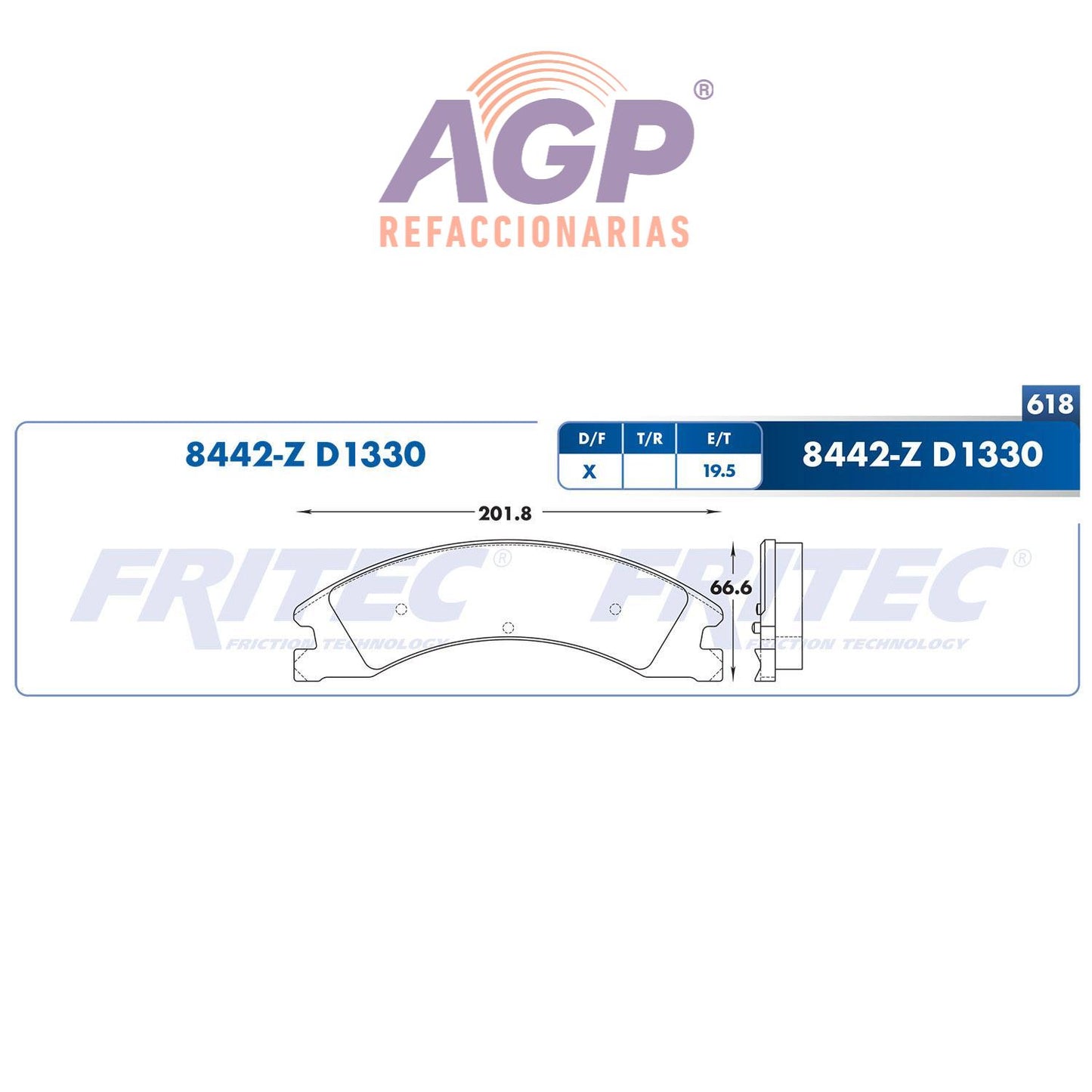 BALATA TRASERA FORD TRUCK E-450 SUPER DUTY 2008-2014, (FRI-SHD8442Z)