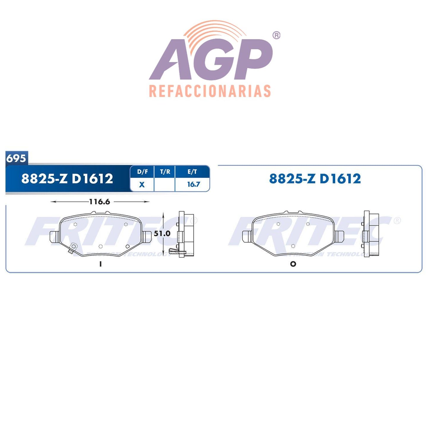 BALATA DISCO TRASERA FORD TRUCK EXPLORER 2013-2016 LINCOLN MKS 2013-2014 INTERCEPTOR SEDAN 2013-2016 =D1612 ()