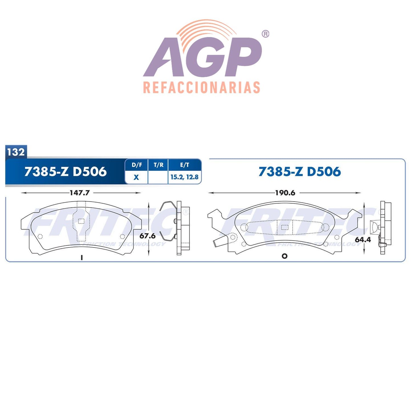 BALATA DELANTERA BUICK SKYLARK 1990-1996, CHEVROLET BERETTA 1992-1995, CHEVRO (FRI-SPC7385Z)