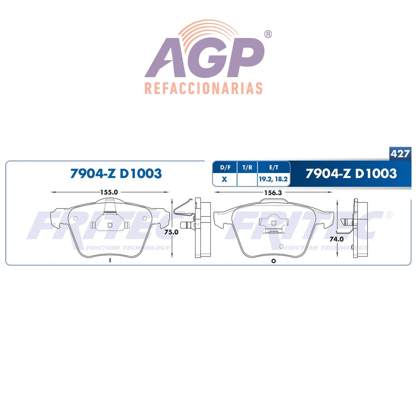 BALATA DELANTERA VOLVO TRUCK XC90 2003-2009 (FRI-SPC7904Z)