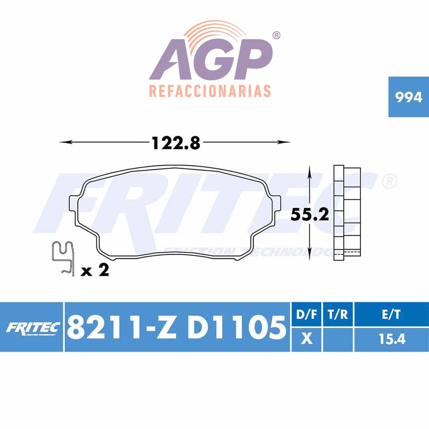 BALATA DELANTERA SUZUKI TRUCK XL-7 2004-2006 (FRI-SPC8211Z)