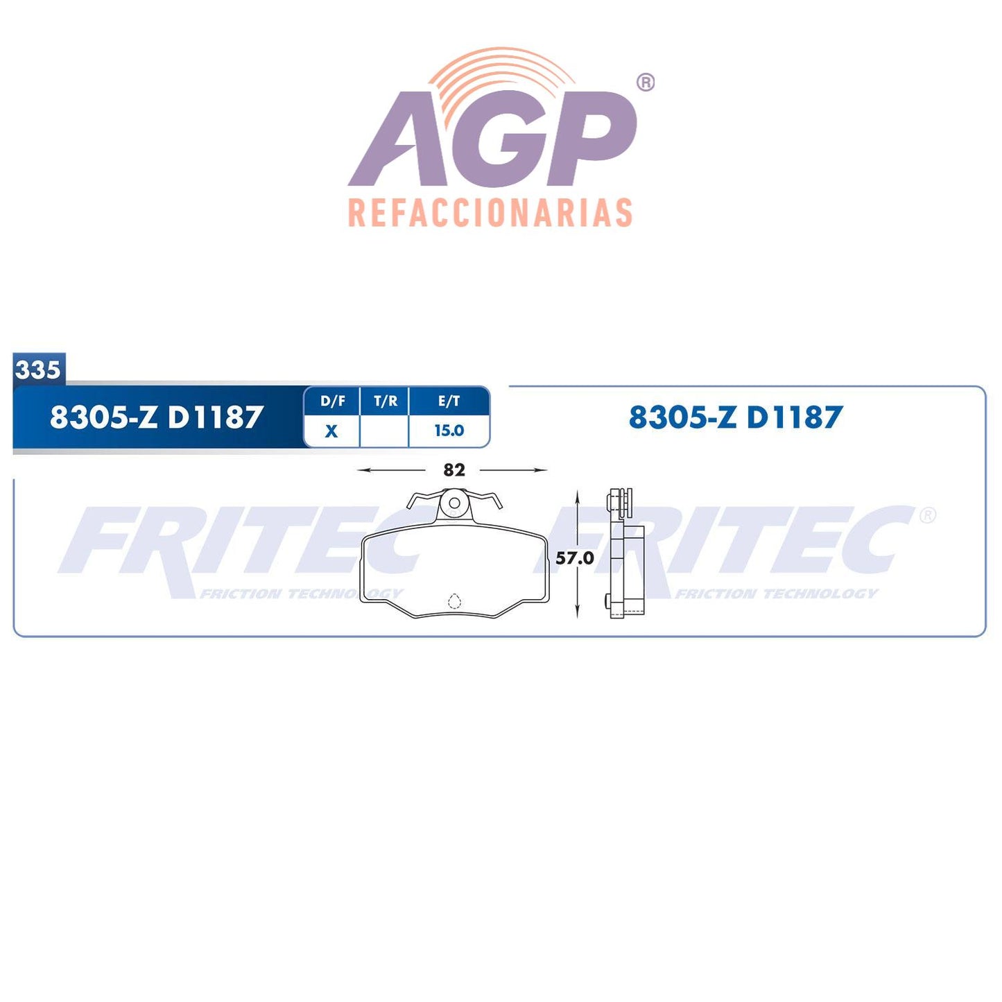 BALATA TRASERA NISSAN ALMERA 2000-2005, (FRI-SPC8305Z)