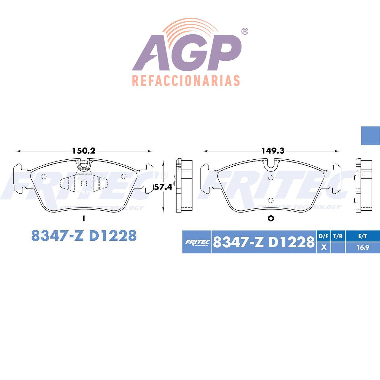 BALATA DELANTERA BMW 120I 2007-2011, 318I 2007-2011 (FRI-SPC8347Z)