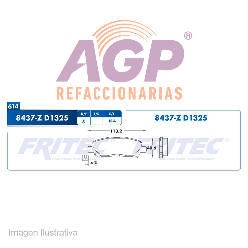 BALATA DISCO TRASERA TOYOTA TRUCK HIGHLANDER 2008-2013 =D1325 ()