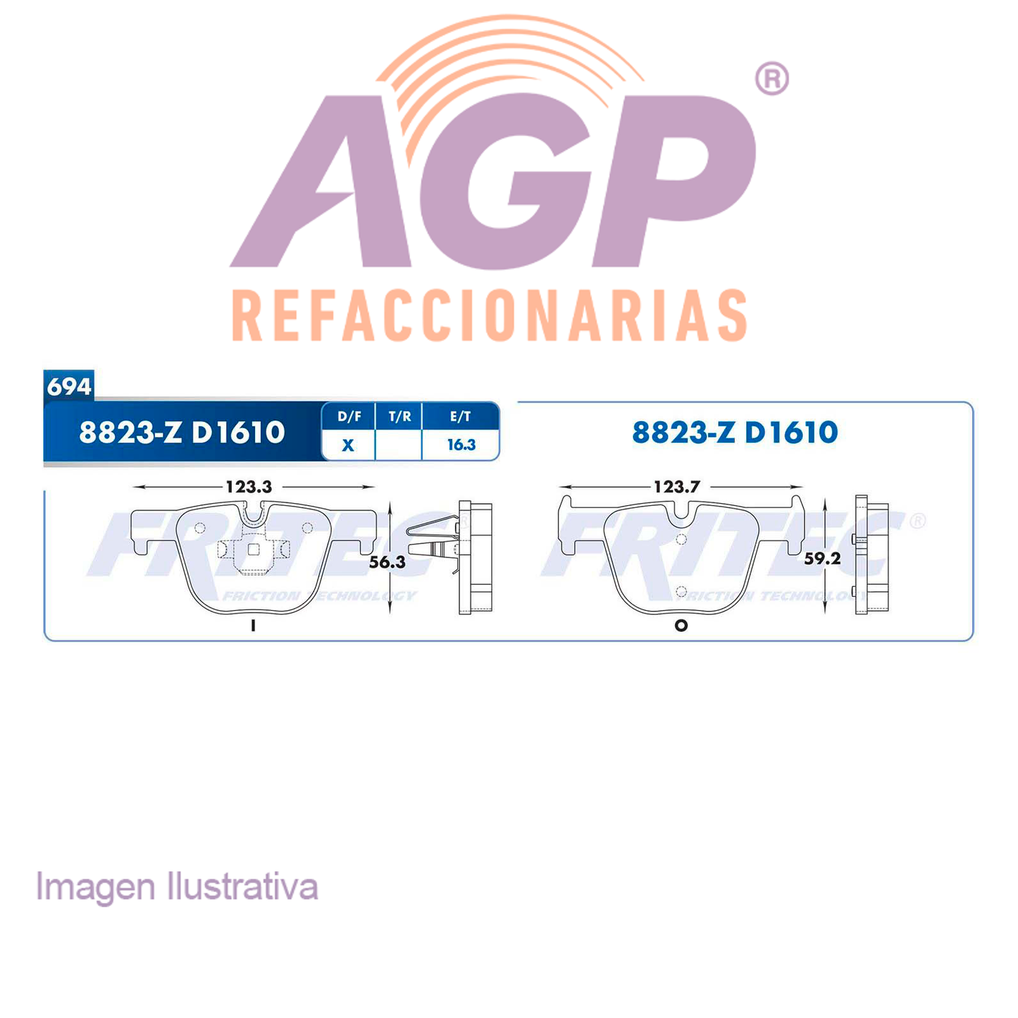 BALATA TRASERA BMW 328 M SPORT 20016, 328 I XDRIVE M SPORT 2016, 335I 12-15 (FRI-SPC8823Z)