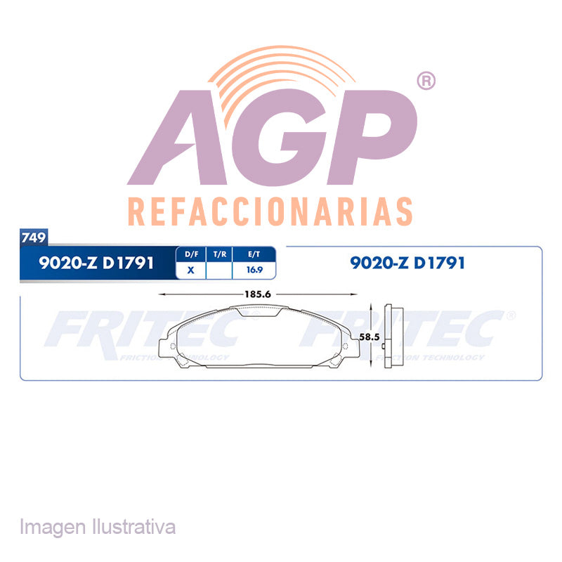 BALATA DISCO DELANTERA FORD MUSTANG 2015-2016 =D1791 ()