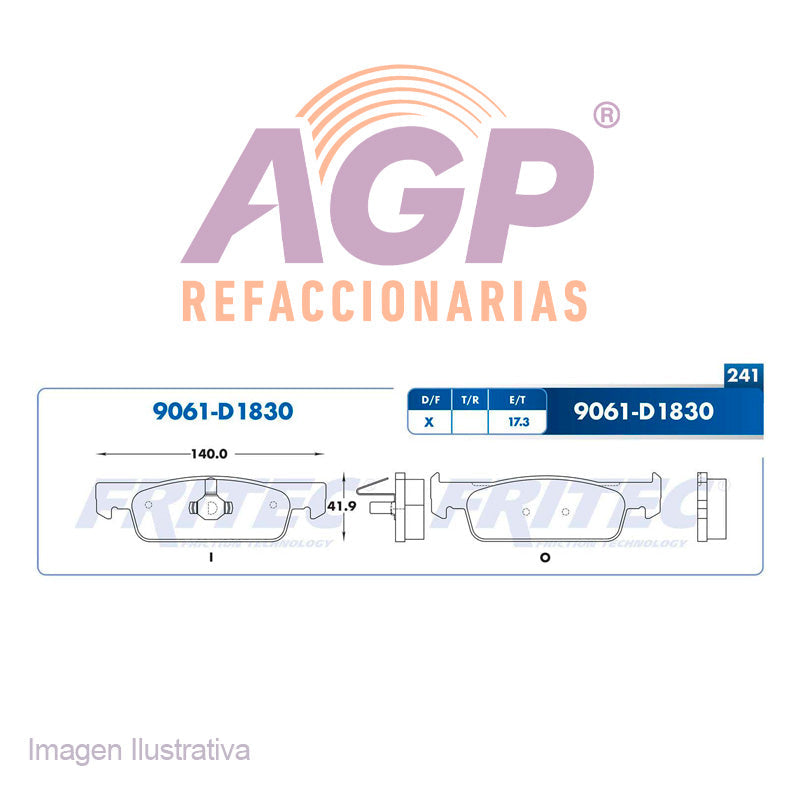 BALATA DELANTERA RENAULT LOGAN 15-18 (FRI-SPC9061Z)