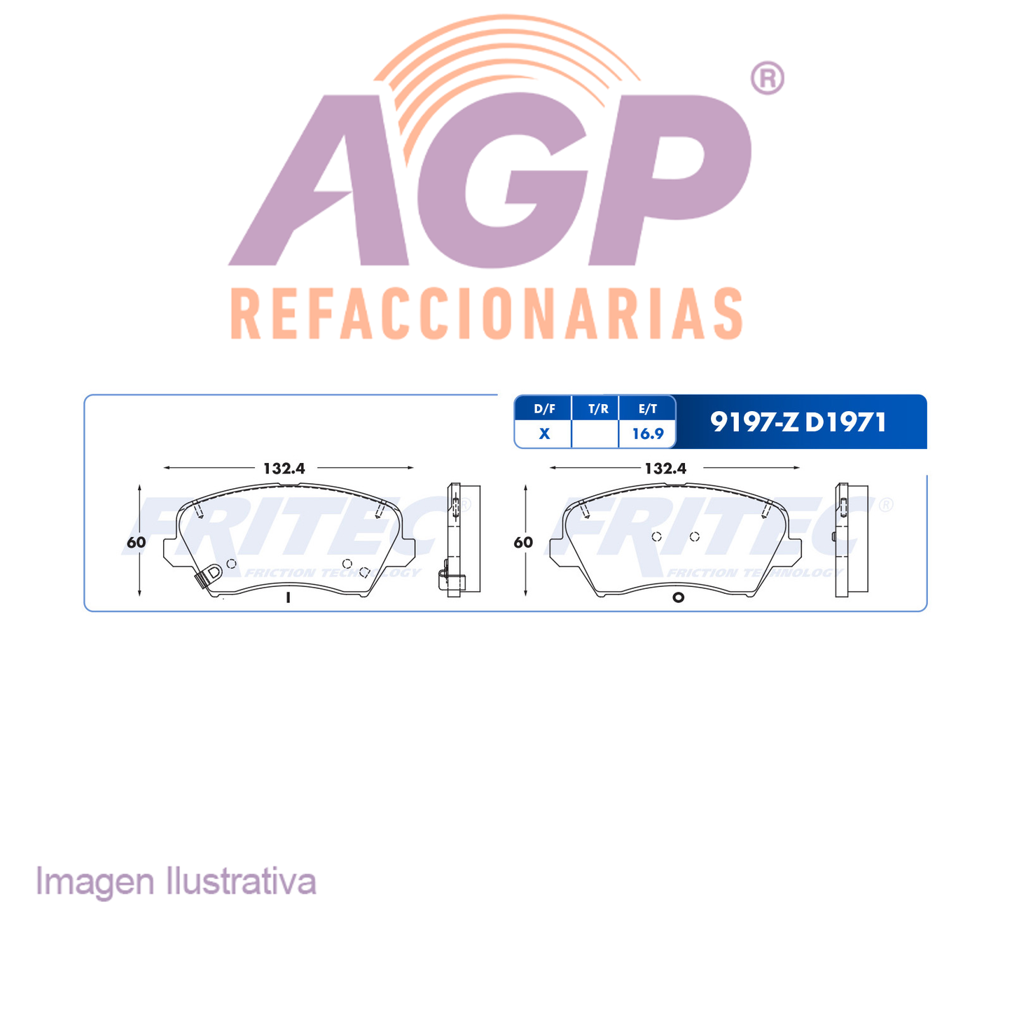 BALATA DISCO DELANTERA KIA FORTE 4L 2.0 LTS 2017-2019 9197 =D1971 ()