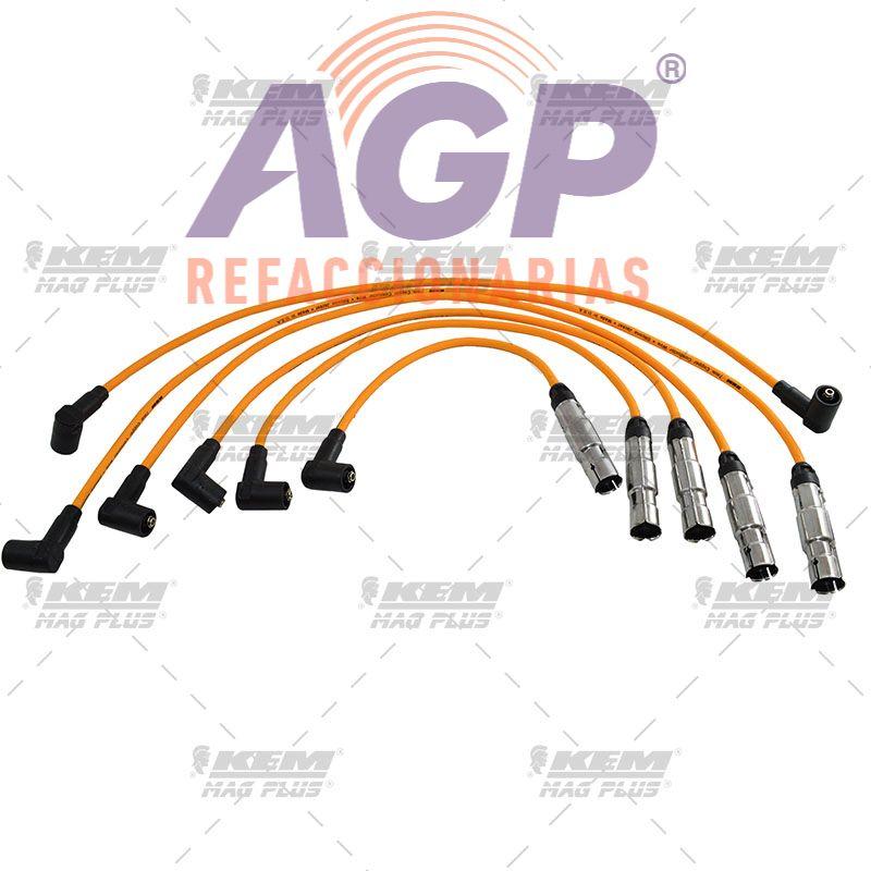 CABLES PARA BUJIAS MAG-PLUS VW 5 CIL. 2.5 LTS. EUROVAN 2.5 LTS. 2001-2004.(DISEÑO ORIGINAL CON BRINCADOR)