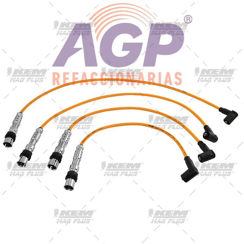 CABLES PARA BUJIAS MAG-PLUS VW 4 CIL. 1.6 LTS. CROSS FOX 2007-2016.(DISEÑO ORIGINAL CON BRINCADOR)
