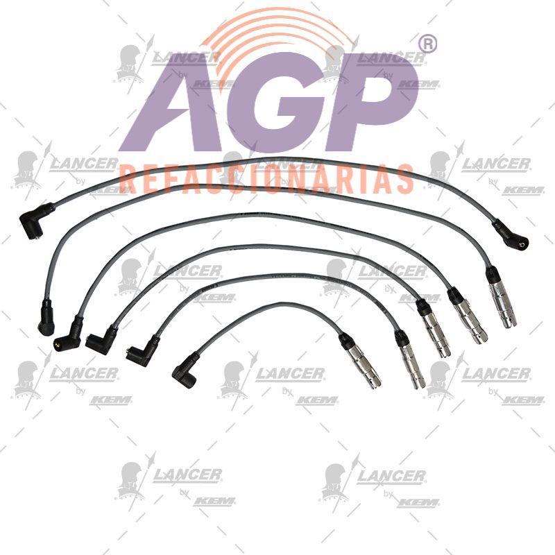 CABLES PARA BUJIAS VW 5 CIL. 2.5 LTS. EUROVAN 2.5 LTS. 2001-2004.(DISEÑO ORIGINAL CON BRINCADOR)