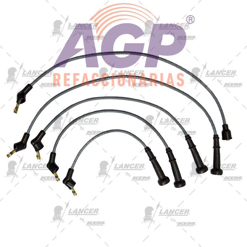 CABLES PARA BUJIAS NISSAN 4 CIL. 1.6L.TSURU III FUEL INJECTION 8 VALVULAS (TAPA ROJA) 1993-1994