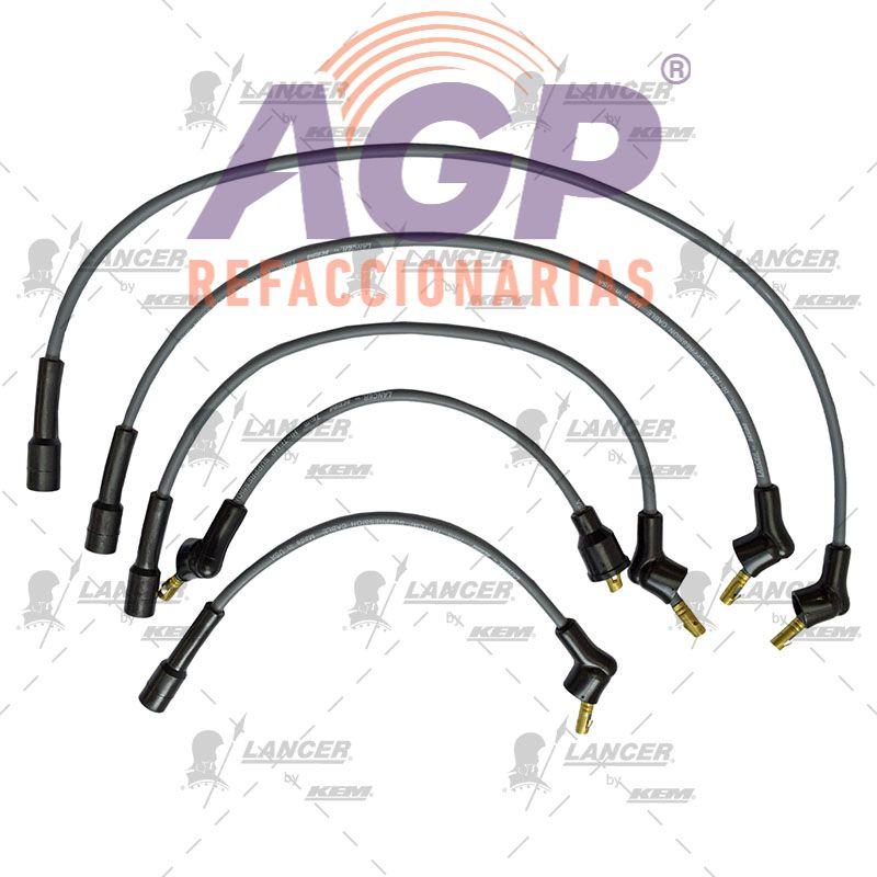 CABLES PARA BUJIAS NISSAN 4 CIL. 1500, 1600 C.C. TSURU I, TSURU II HASTA 1991. CAPUCHON CORTO
