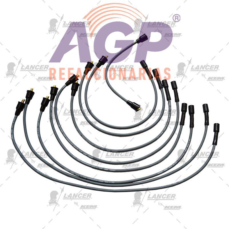 CABLES PARA BUJIAS CHRYSLER 8 CIL. CAMION D-600, PICK UP D-100, 360", HASTA 1992 CHARGER HASTA 1981