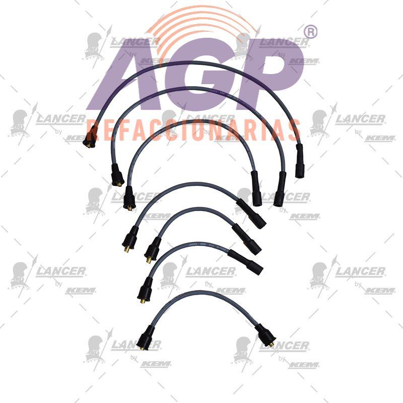 CABLES PARA BUJIAS G.M. 6 CIL. 230, 250, 292 CHEVY NOVA, MALIBU HASTA 1975, PICK UP 1970-1975