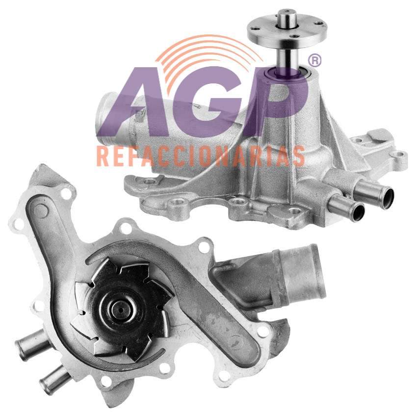 BOMBA AGUA FORD COUGAR V6 3.8 LTS 1988-1993 THUNDERBIRD V6 3.8 LTS 1988-1993 4 BARRENOS CCON MAZA 2-1/2 CUELLO LARGO (232)