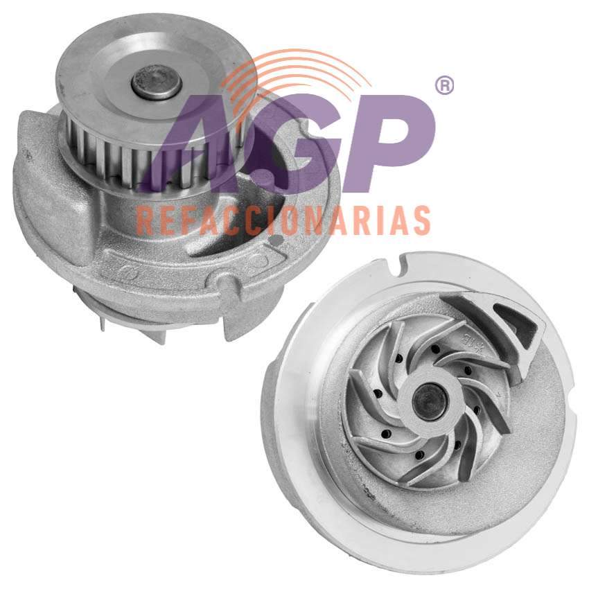 BOMBA AGUA CHEVROLET CORSA 4L 1.8 LTS 2003-2010 CHEVROLET TRUCK TORNADO 4L 1.8 LTS 2003-2010 MERIVA 4L 1.8 LTS 2003-2010 POLEA 19 DIENTES CON ALTURA 23.5MM (1796CC) SOHC 8 VALVULAS - REFACCIONARIAS AGP